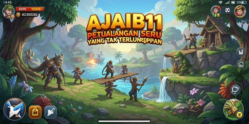 Tampilan gameplay petualangan AJAIB11 yang menakjubkan dan dinamis.