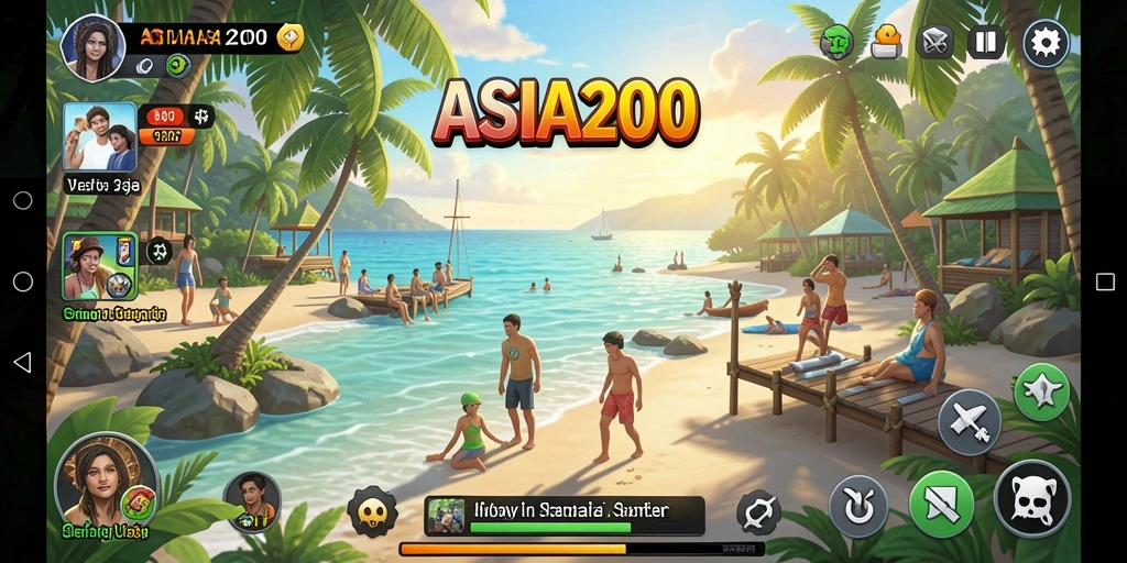 Tampilan gameplay seru ASIA200 yang penuh warna dan menarik.