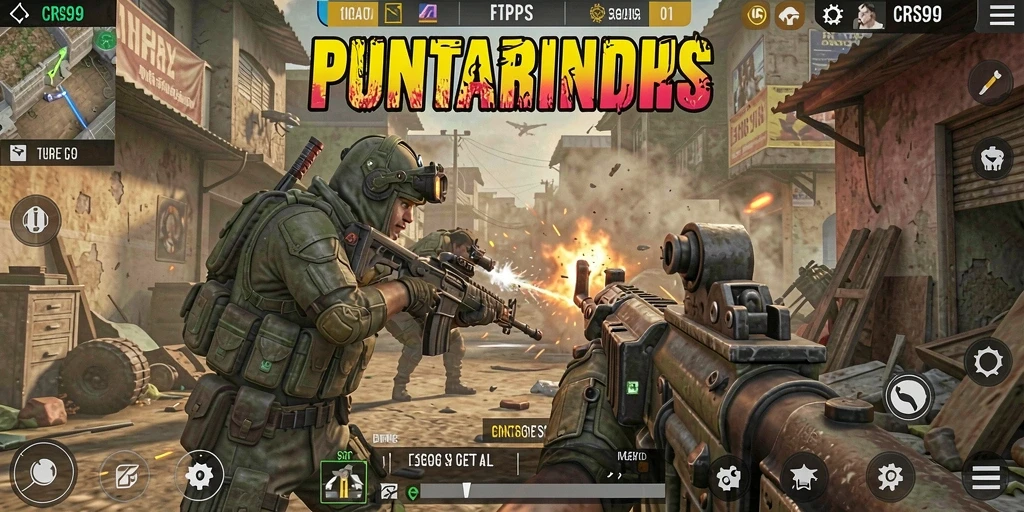 Gameplay intens yang menampilkan aksi tembak-menembak dalam <strong>CRS99</strong>.