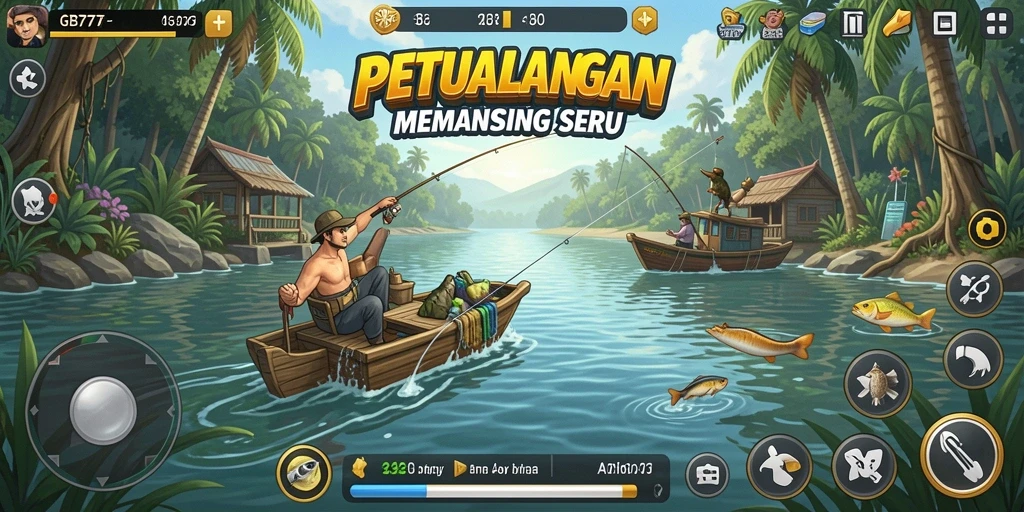 Gameplay GB777 menampilkan aksi memancing yang menegangkan dan indah.