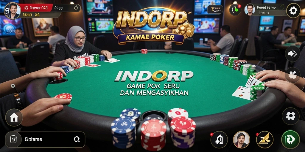 Screenshot gameplay INDORP menunjukkan aksi seru permainan Poker.