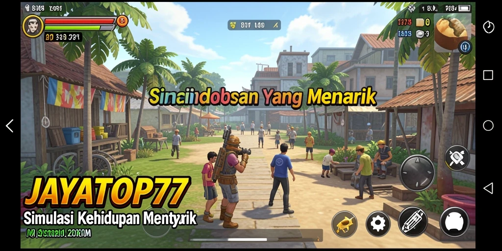 Tampilan gameplay menarik di JAYATOP77 dengan interaksi karakter dan lingkungan.