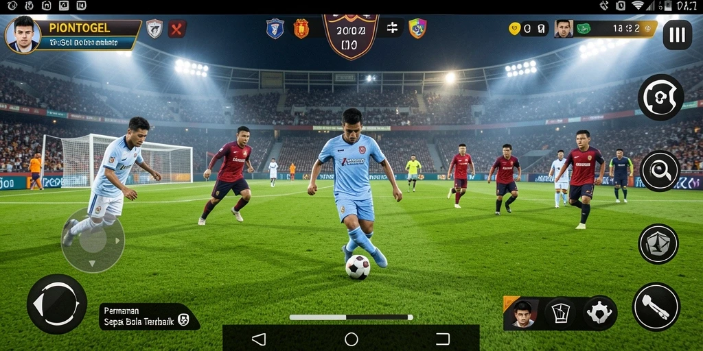Screenshot PIONTOGEL menampilkan aksi seru dalam permainan sepak bola.
