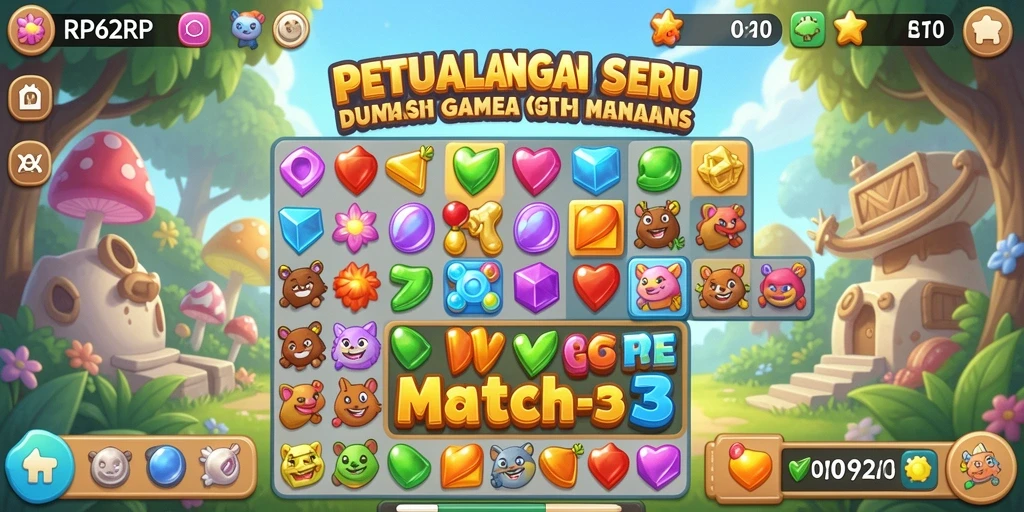 Tampilan gameplay RP62RP dengan berbagai level yang menarik.