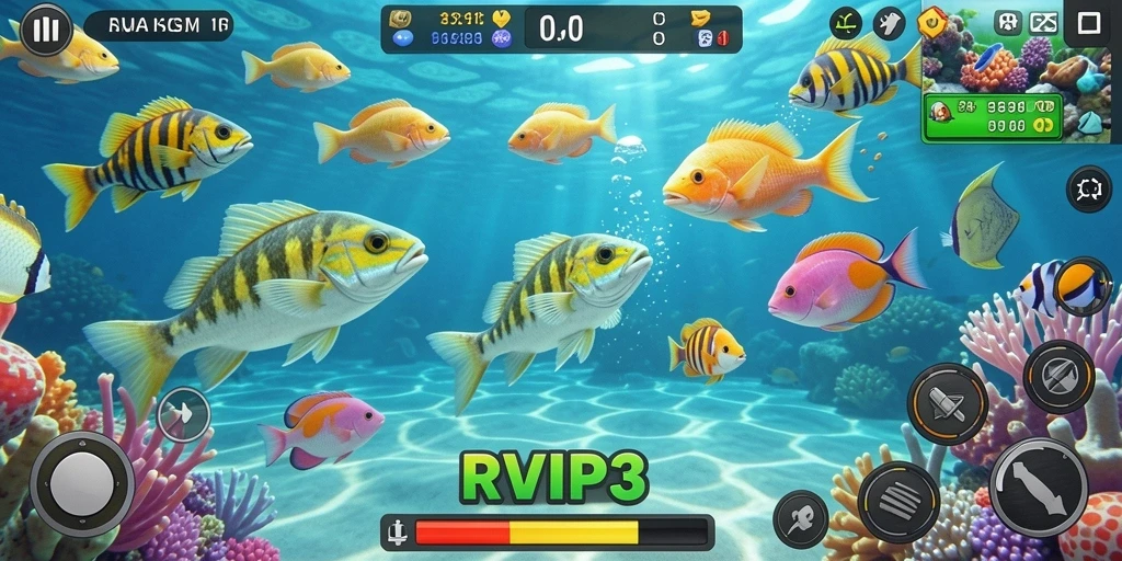 Gameplay seru menembak ikan di RVIP3.
