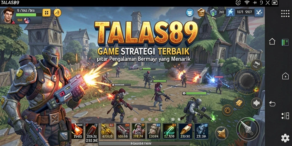 Screenshot gameplay TALAS89 yang menampilkan pertempuran strategi intens.