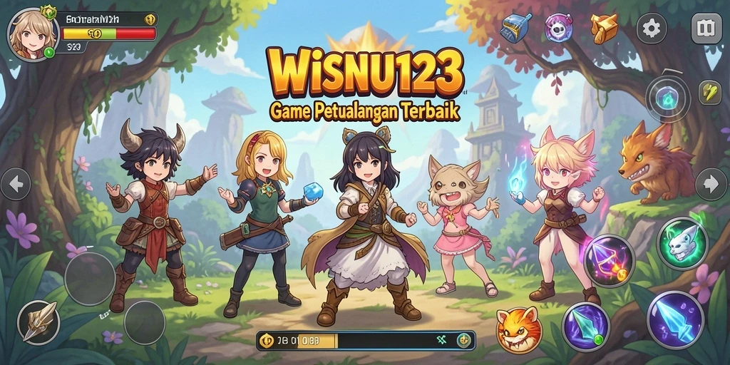 Screenshot menunjukkan aksi seru dalam game Anime WISNU123.